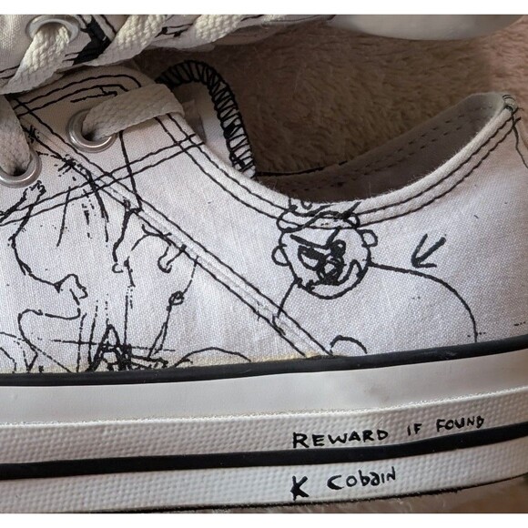 Converse Kurt Cobain All Star Low 2008 Sketch Print Shoes Mens 10 w/ Box - Picture 4 of 14